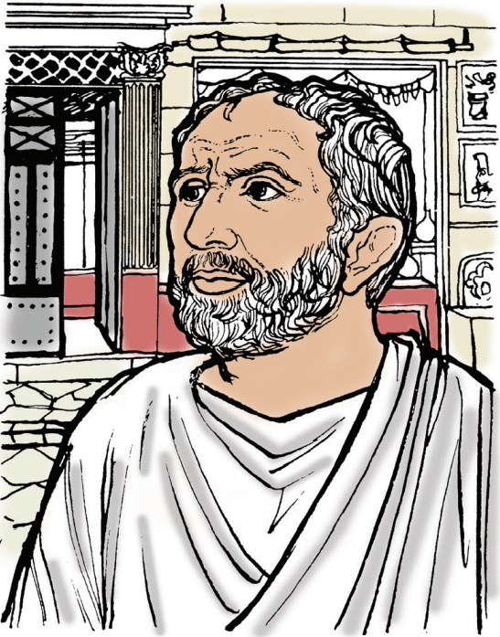 An illustration from Book I of the Cambridge Latin Course showing the character Felix