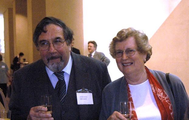 A photograph from 2004 showing Robin Griffin and Pat Story at the launch of the digital materials for the CLC