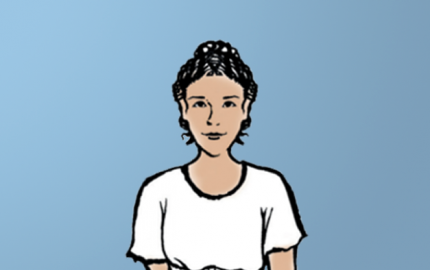 An illustration of Lucia, the daughter of Caecilius and Metella, from the Cambridge Latin Course